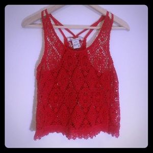 American Rag Cie crochet lace tank M top
